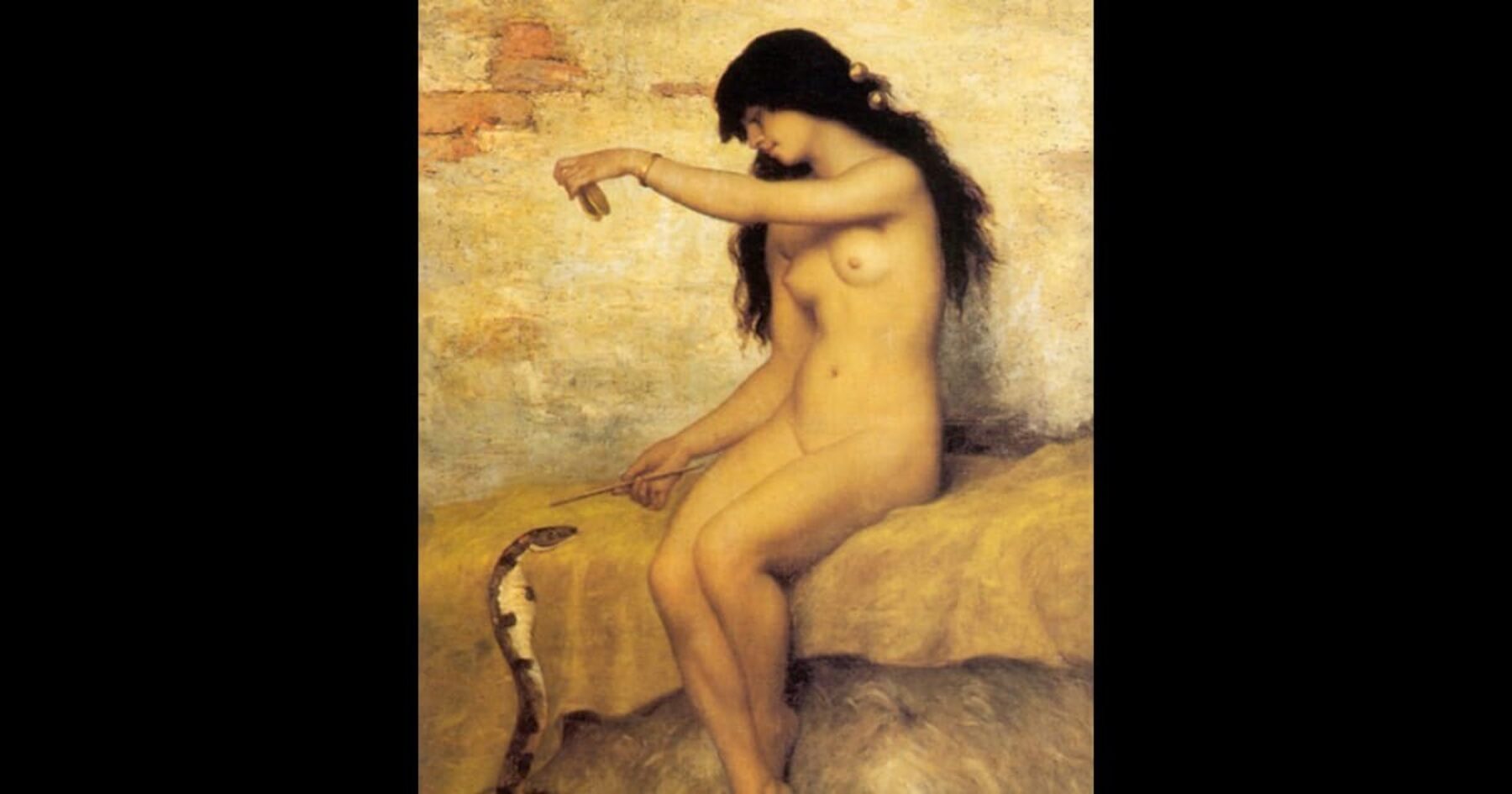 How can this snake be charmed?  Our art review of "The Nude Snake Charmer."